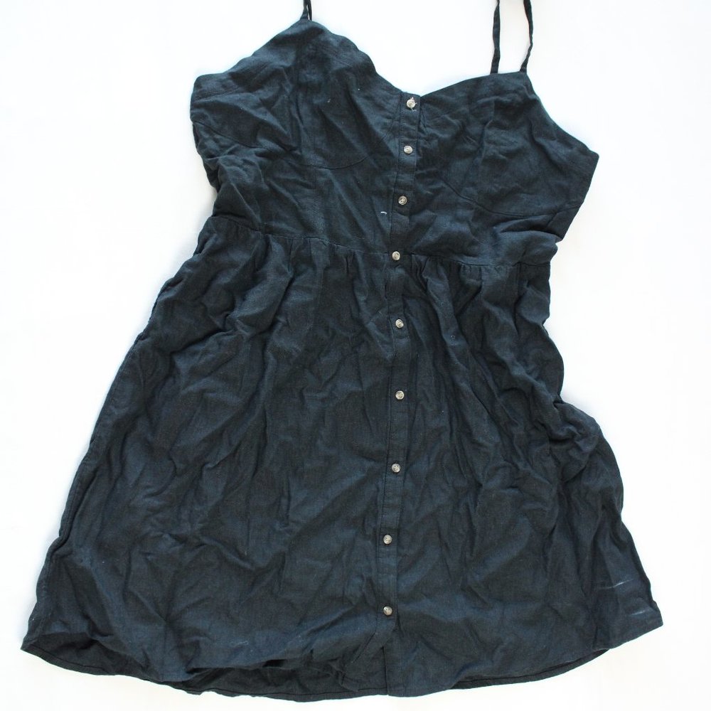 American Eagle Women Black Button Front Mini Dress NWT